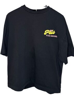 COLLUSION Black Graphic Tee with Chest Print
